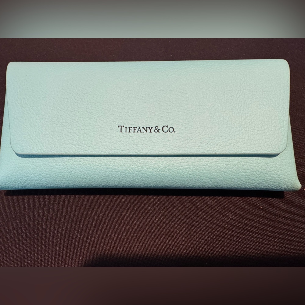 Tiffany & Co. Aqua Leather Eye Glass Case